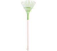 Bigjigs Toys Kids Long Handled Leaf Rake with Wooden Handle | Quality Kids Gardening Tool, Children's Outdoor & Garden Toy