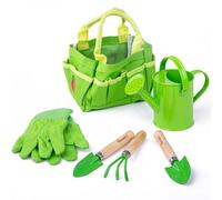 Bigjigs Toys Small 5 Piece Childrens Gardening Set with Bag, Garden Tools, Watering Can & Gardening Gloves - Fun Gardening For Kids, Quality Outdoor Toys
