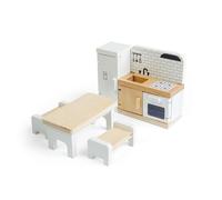 Bigjigs Toys Kitchen Set, Dolls House Furniture with Fridge, Oven & Sink