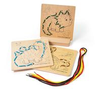 Bigjigs Toys Lacing by Numbers Dinosaur, Wooden Threading Toy for Toddlers | Develops Fine Motor Skills & Concentration, Threading Activity, Educational Gift, Age 3+