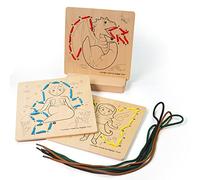 Bigjigs Toys, Lacing By Numbers - Mythical, Wooden Toys, Lacing Toy, Threading Toys, Wooden Threading Toys, Threading Toys For 3 Year Olds, Toddler Toys, Fine Motor Skills Toys