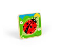 Bigjigs Toys Ladybug Lifecycle Puzzle - Life Cycle Toys, 4 Piece Chunky Puzzle for 2 3 4 year olds, Quality Childrens Puzzles, Jigsaw Puzzles For Kids & Toddlers