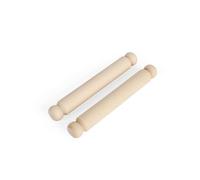 Bigjigs Toys Large Rolling Pin, 2 Pack Wooden Baking Toy | Well Weighted Easy Grip Baking Tool, Encourages Creative Parent & Child Sessions, Age 1+