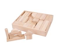 Bigjigs Toys Large Wooden Stacking Blocks, Cream