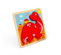 Bigjigs Toys Chunky Lift Out Diplodocus Wooden Dinosaur Puzzle for Toddlers