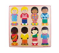 Bigjigs Toys Little Friends Wooden Jigsaw Puzzle - 24 Piece Wooden Puzzle, Diversity Toys for Early Years, Montessori Toys for 3 Year Olds, Toddlers Toys and Games