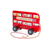 Bigjigs Toys London Bus Pull Along - Wooden Pull-Along Baby & Toddler Toy, Red