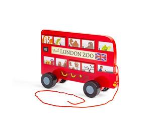 Bigjigs Toys London Bus Pull Along, Wooden Baby & Toddler Toy