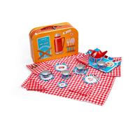 Bigjigs Toys London Tin Tea Set - 24 Piece Child’s Teaset, Kids Picnic Sets, Toddlers Role Play Toy, Gifts For Children, Age 3 + Years