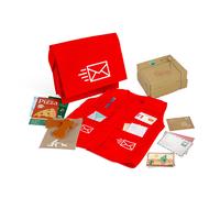 Bigjigs Toys Mail Carrier Dress Up Set - Postie Fancy Dress Costume For Children, Red