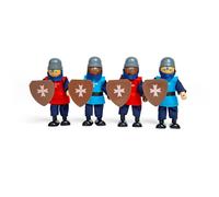 Bigjigs Toys Medieval Wooden Toy Knights - 4 Knights Doll Set for Wo (US IMPORT)
