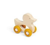 Bigjigs Toys Mini Animal Push Along Duck, Wooden Pocket Money Toy