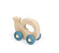 Bigjigs Toys Mini Animal Push Along (Whale) - Wooden Push-Along Animals, Pocket Money Gifts For Kids, Party Bag Fillers, Baby & Toddler Toy, Age 12 + Month Olds