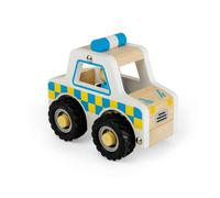Bigjigs Toys Mini Police Car | Wooden Emergency Vehicle Toy | Montessori Toddler Play Car | Sustainable Wood Vehicles for Kids | Learning Gifts for Boys & Girls | Small World Play Tool for Age 12m+