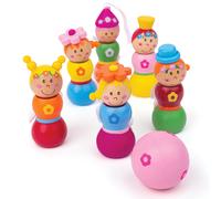 Bigjigs Toys Mini Wooden Fairy Skittles Play Set Game Family Bowling Kids Child