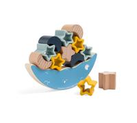 Bigjigs Toys Moon Balance Stacker - 9 Piece Moon & Stars Wooden Stacking Toy Bigjigs Toys Multicolor