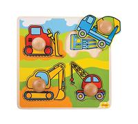 Bigjigs Toys My First Peg Puzzle Construction, Wooden Vehicle Matching Toy