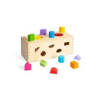 Bigjigs Toys Mystery Box, 10 pezzi in legno Montessori Shape Sorter & Guess The