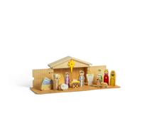 Bigjigs Toys Nativity Set - 13pcs Traditional Wooden Nativity Scene, Pretend Play Sets For Toddlers & Kids, Early Learning Activity, Christmas Decorations, Children’s Gifts, Age 2 + Year Olds