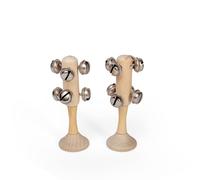 Bigjigs Toys Natural Mini Bell Stick - Wooden Compact Musical Instrument, Jingle Toy with Bells Sized for Small Hands to Master Timing & Motor Control