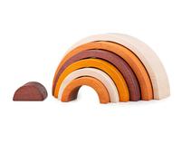Bigjigs Toys Natural Wood Rainbow Stacking Arches - 7 Pieces