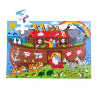 Bigjigs Toys Wooden Noah’s Ark Floor Puzzle - 48 Piece Giant Jigsaw, Kids Animal Puzzles, Jigsaws For 2 + Year Olds, Fun Toddler Gifts, 27cm L x 28.5cm W