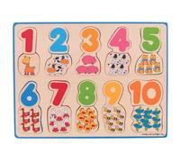 Bigjigs Toys Number and Colour Matching Puzzle, Educational Wooden Jigsaw