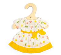 Bigjigs Toys Patterned Dress Yellow Trim - Small 25Cm - Doll Clothes, Outfit For Dolls