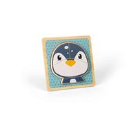 Bigjigs Toys Penguin Chunky Puzzle, 4 Piece Wooden Animal Jigsaw with Tray