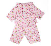 Bigjigs Toys Pink Cherry and Heart Pattern Pyjamas for 30cm Rag Dolls (Medium)