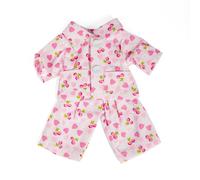 Bigjigs Toys Day Pyjamas (Small) | 2 Piece Pink Dolls PJ Set with Cherry & Heart Print | Role Play Doll Clothes & Accessories | Cute Dolly Clothing for Kids | Gifts for 2+ Year Old Girls & Boys