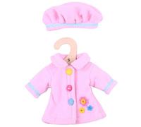 Bigjigs Toys Pink Hat and Coat (for Size Small Doll) Dolls ONLY