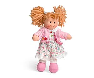 Bigjigs Toys Poppy Doll, 28cm Plush Ragdoll with Strawberry Blonde Pigtails