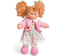 Bigjigs Toys Poppy Doll, 28cm Plush Ragdoll with Strawberry Blonde Pigtails | C