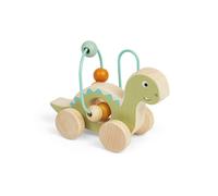 Bigjigs Toys Push Along Diplodocus - 2-in-1 Wooden Dinosaur Push-Along & Bead Frame, Baby & Toddler Toy, Eco Friendly Gifts For Babies & Toddlers, Age 12 + Months