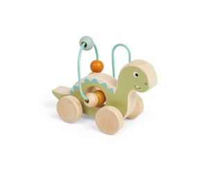 Bigjigs Toys Push Along Diplodocus - Dinosauro 2 in 1 con cornice da spingere e