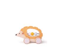 Bigjigs Toys Wooden Push Along Hedgehog - Sustainably-Made Animal Car Toy With Wheels & Bead Frame, Gifts For Baby & Toddler, Montessori Friendly, FSC® Certified, Age 6 Months +