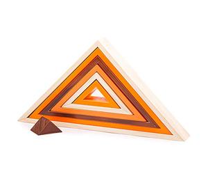 Bigjigs Toys Pyramid Stacking Blocks - 7 Piece Natural Wooden Stacking Toys, Triangle-Shaped Stacking Toys, Nursery Decor, Nesting And Stacking Blocks For Toddlers 18+ Months