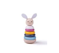 Bigjigs Toys Wooden Rabbit Stacking Rings (7 Pieces) - FSC® Certified Baby Stacker Toy, Eco Friendly Montessori Toys, Gifts For Babies & Toddlers, 1 Year Old +