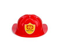 Bigjigs Toys Red Firefighter Helmet, Adjustable Fireman Hat 49cm-55cm