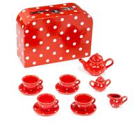 Bigjigs Toys Red Polka Dot Porcelain Tea Set