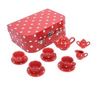 Bigjigs Toys Red Polka Dot Porcelain Tea Set Age 3+