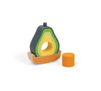 Bigjigs Toys Rocking Avocado - 6 Piece Silicone Stacking Toy, Avocado Gifts, Sensory Toys, Stacking Rings, Baby Toys 12 Months, Sustainably Made