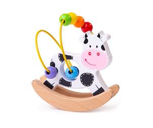Bigjigs Toys Rocking Cow Bead Frame, Traditional Sensory Toys
