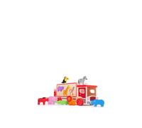Bigjigs Toys Wooden Safari Sorting Lorry Toy, Multi
