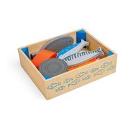 Bigjigs Toys Wooden Seafood Crate, Prawn & Tinned Tuna Play Food | Fresh Fish Play Food for Wooden Kitchen, Role Play Accessory, Age 18+ Months