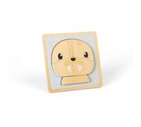 Bigjigs Toys Seal Chunky Puzzle - 4 Piece Wooden Animal Jigsaw with Tray, Fun Educational Shape Puzzles, Baby & Toddler Montessori Toy, Sustainably Made Gifts For 10 Month Old +