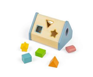 Bigjigs Toys Shape Sorter House, 6 Piece Wooden Shape Sorting Puzzle