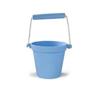 Bigjigs Toys Adventure Collapsible Bucket (Powder Blue) - Silicone Bucket for Sandpit, Holiday Toys for Toddlers, Quality Sand and Water Toys