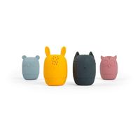 Bigjigs Toys Silicone Bath Animals - 4pcs Squeezy Animal Water Toy With Holes, Anti-Mould, Removable Base, Made From 100% Silicone, Gifts For Babies & Toddlers Aged 3+ Months